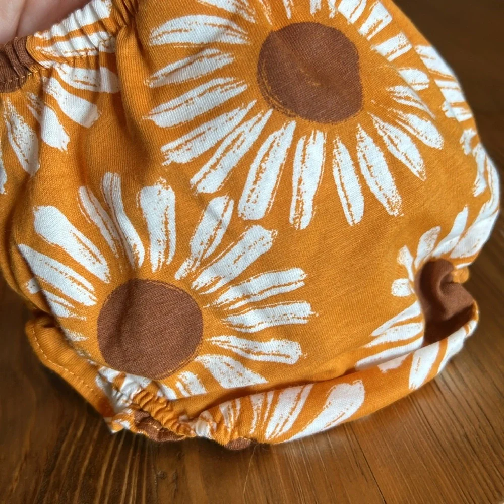 Carter’s Floral Baby Bloomers ~ Diaper Cover Short ~ Orange and White